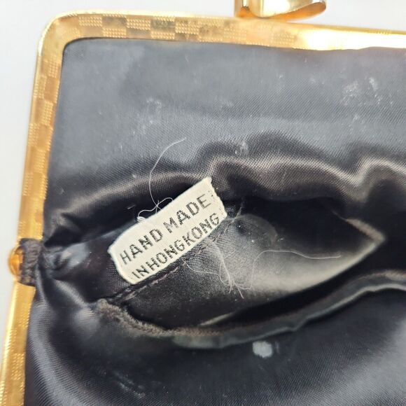 Vtg Kiss Lock Beaded Clutch Purse Evening Bag Chain Hand Made Hong Kong - Picture 5 of 12